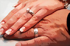 Wedding Rings on Hands digital painting