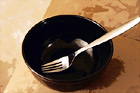 Black Bowl and Fork digital painting