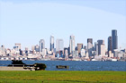 Seattle From Alki digital painting