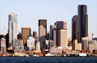Seattle Buildings From Alki Beach digital painting