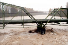 Flooded River Under Bridge digital painting