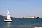 Alcatraz & Sailboat digital painting