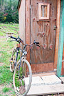 Old Bicycle Leaning Against Shed digital painting