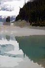 Clouds & Trees Reflection in Diablo Lake digital painting