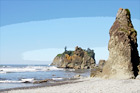 Ruby Beach Sea Stack Rocks digital painting