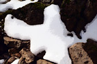 Snow on Rocks Close Up digital painting