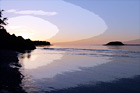 Pacific Ocean Sunset by Deception Pass digital painting