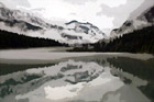 Diablo Lake Dramatic Clouds, Fog, and Reflection digital painting