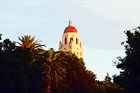 Hoover Tower at Dusk digital painting