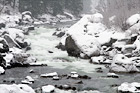 River & Snowy Rocks digital painting