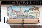 Leavenworth Bench & Art digital painting