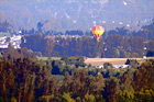 Hot Air Balloon Over Country Land digital painting