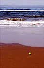 Tennis Ball on Beach digital painting