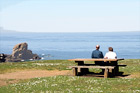 Couple Watching Pacific Ocean digital painting