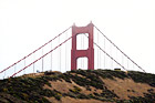 Tip of Golden Gate Bridge Behind Hill digital painting
