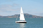 White Sailboat in San Francisco Bay digital painting