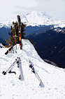 Mt. Rainier & Skis at Crystal Mountain Summit digital painting