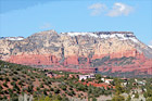 Sedona Red Rock & Houses on Hill digital painting