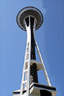 Seattle Space Needle Against a Blue Sky digital painting