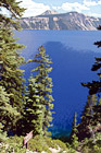 Crater Lake Through Trees digital painting