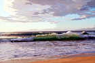 Dusk at Polihale Park, Kauai digital painting