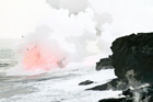 Lava in Ocean in Hawaii digital painting