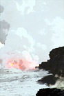 Lava Flowing into Ocean digital painting