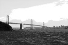 Black & White Bay Bridge from Treasure Island digital painting