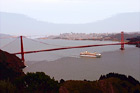 Cruise Ship Under Golden Gate Bridge digital painting