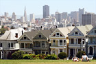 Alamo Square & San Francisco City View digital painting