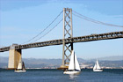Bay Bridge, San Francisco & Sail Boats digital painting