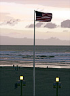 American Flag Beach Sunset digital painting
