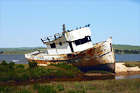 Boat at Point Reyes digital painting