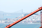 Close Up of Golden Gate Bridge & Bay Bridge in View digital painting