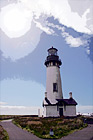 Yaquina Head Lighthouse & Sun digital painting