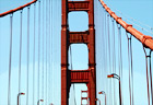 Driving on Golden Gate Bridge digital painting