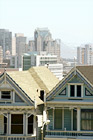 Alamo Square Homes Close Up digital painting