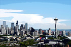 Seattle, Washington digital painting