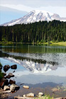Mt. Rainier Reflection & Rocks in Reflection Lakes digital painting