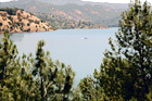 Boat in Don Pedro Reservoir digital painting