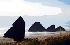Oregon Coast Big Rocks digital painting
