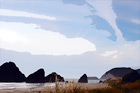 Rocks on Oregon Coast digital painting