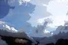 Sun Glaring on Clouds digital painting