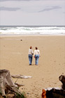 Ladies Walking on Beach digital painting