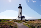 Looking at Yaquina Head Lighthouse digital painting