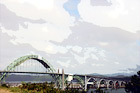 Newport, Oregon - Yaquina Bay Bridge digital painting