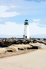 Santa Cruz Lighthouse Up Close digital painting