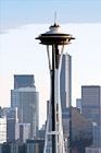 Seattle Space Needle With Buildings digital painting