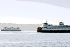 Two Seattle Ferry Boats digital painting
