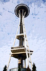 Looking up at Space Needle digital painting